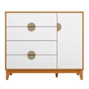 Ver imagem 6 de Cômoda Sapateira 1 Porta 4 Gavetas 120cm Ipê Branco/cinamomo - Albatroz