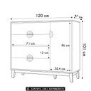 Ver imagem 4 de Cômoda Sapateira 1 Porta 4 Gavetas 120cm Ipê Branco/cinamomo - Albatroz