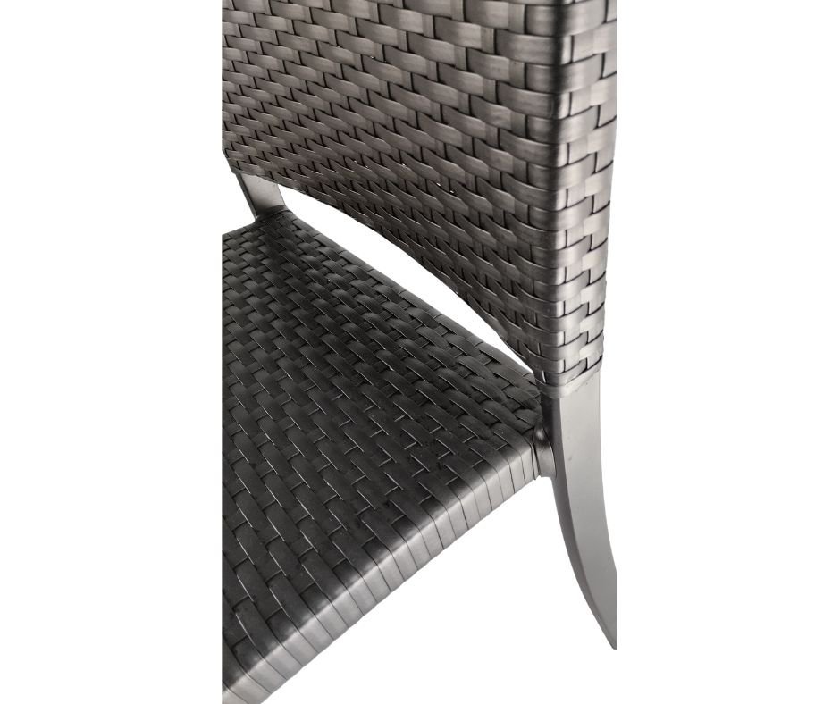 Kit 6 Cadeiras Orbit Aluminio Fibra Sintética Proteçao Uv Preto - 5