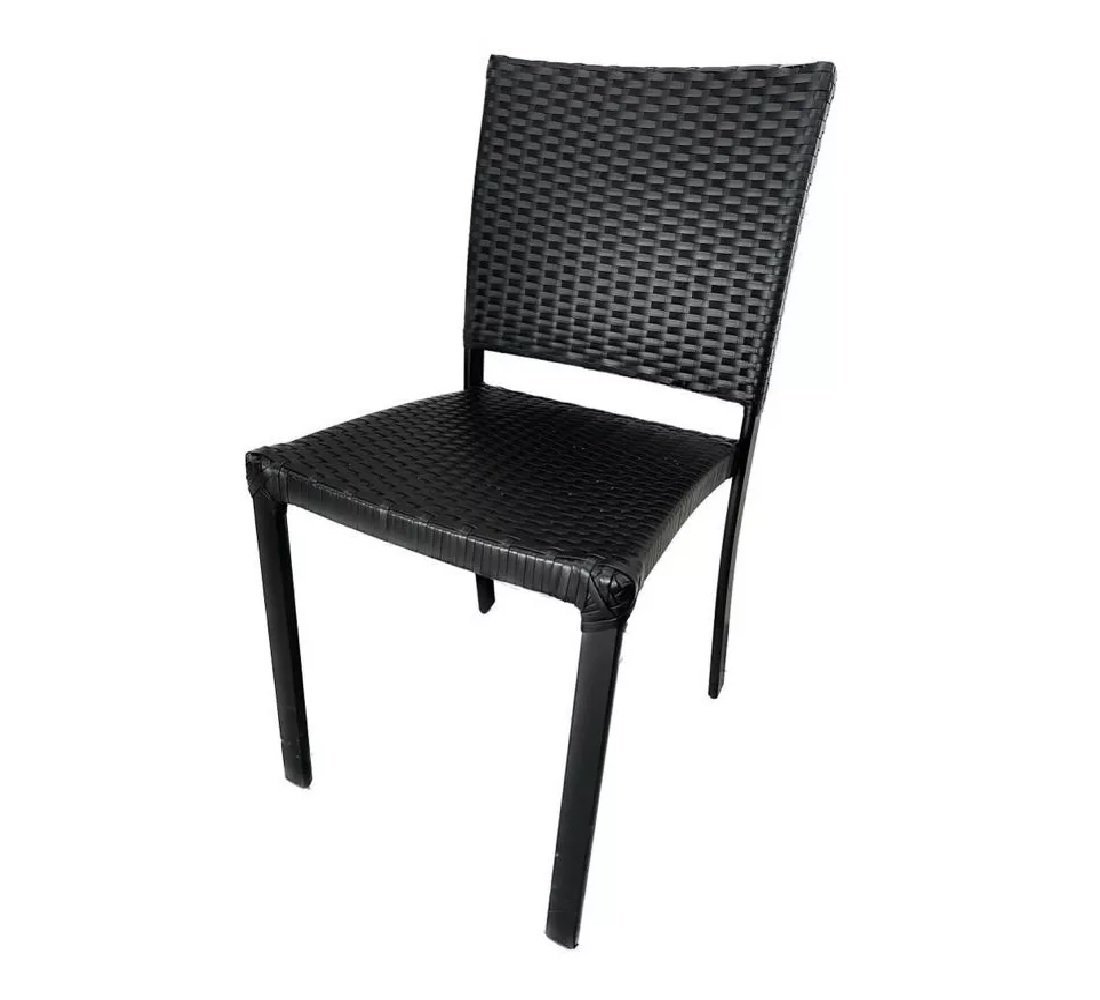 Kit 6 Cadeiras Orbit Aluminio Fibra Sintética Proteçao Uv Preto - 3