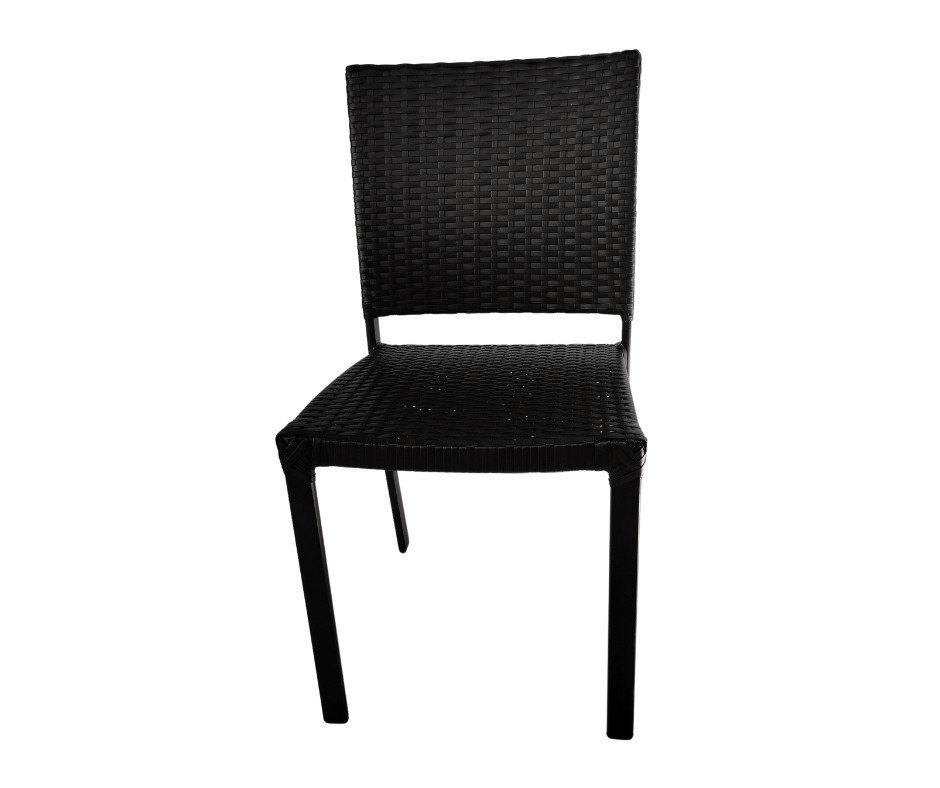 Kit 6 Cadeiras Orbit Aluminio Fibra Sintética Proteçao Uv Preto - 4