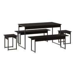 Mesa De Jantar Com 2 Banco E 2 Banquetas Estilo Industrial - 2