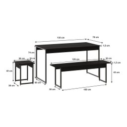 Mesa De Jantar Com 2 Banco E 2 Banquetas Estilo Industrial - 5