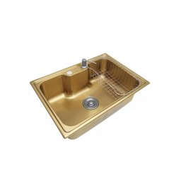 Cuba Pia Gourmet Luxo Prizi Lung Dourada Aço Inox 201 42x60c - 2 Cuba Pia Gourmet Luxo Prizi Lung Dourada Aço Inox 201 42x60c - 2