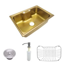 Cuba Pia Gourmet Luxo Prizi Lung Dourada Aço Inox 201 42x60c - 3 Cuba Pia Gourmet Luxo Prizi Lung Dourada Aço Inox 201 42x60c - 3