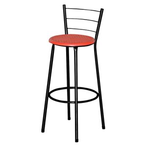 Banqueta Alta para Cozinha Ratan Preta Cristal