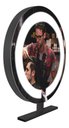 Ver imagem 2 de Espelho Redondo Simples C/ Iluminação e Suporte Bancada 40cm Moldura Preto