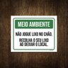 Placa Meio Ambiente Não Jogue Lixo No Chão 27X35 - 1