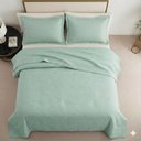 Ver imagem 5 de Kit Cobre Leito Colcha Charlote Casal 3 Peças Dupla Face Liso Classic - Verde - 100% Poliéster