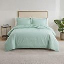 Ver imagem 3 de Kit Cobre Leito Colcha Charlote Casal 3 Peças Dupla Face Liso Classic - Verde - 100% Poliéster