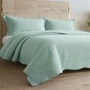 Ver imagem 4 de Kit Cobre Leito Colcha Charlote Casal 3 Peças Dupla Face Liso Classic - Verde - 100% Poliéster