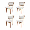 Ver imagem 1 de Kit 4 Cadeiras Madeira Maciça e Estofada Bréscia Espresso Móveis Branco/Champagne/Off White