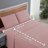 Lençol Cama Box Queen 200 Fios 4 Peças Conjunto com Virol 100% Algodão:rose - 5
