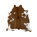 Ver imagem 1 de Tapete Sala Couro Natural Inteiro Holandes Marrom e Branco M