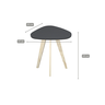 Mesa Orgânica Lateral Tripé Pés Quadrado Moderna Decorativa para Canto Sala Preto - 2