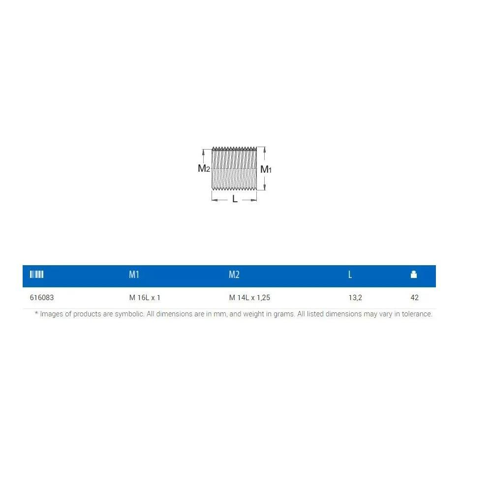 Bucha P/ Pedivela Esq. M14x1,25 Int. M16x1 Ext. Unior 616083 - 2