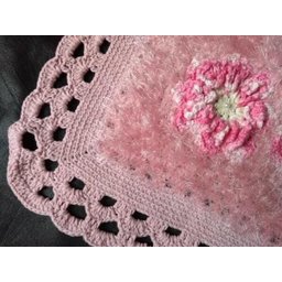 Tapete Luxo de Crochê Rosa Artesanal - 2