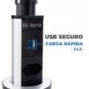 Ver imagem 2 de Torre Multiplug Usb 3 Tomadas Retrátil Usb-c e de Embutir