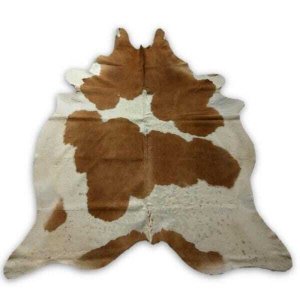 Tapete Pele Inteira de Vaca Grande Holandês Marrom e Branco