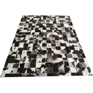 Tapete de Couro Marrom Café Malhado 1,50 x 2,00