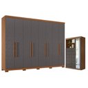 Ver imagem 1 de Guarda Roupa Casal 8 Portas 4 Gavetas Master New com Pés e Cômoda Marabá com Espelho Jatobá