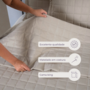 Ver imagem 2 de Kit Colcha Cobre Leito Matelado Casal King Size 3 Peças Dupla Face Soft Areia