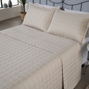 Ver imagem 4 de Kit Colcha Cobre Leito Matelado Casal King Size 3 Peças Dupla Face Soft Areia
