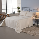 Ver imagem 1 de Kit Colcha Cobre Leito Matelado Casal King Size 3 Peças Dupla Face Soft Areia
