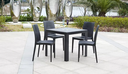 Ver imagem 3 de Kit 2 Cadeiras Rattan Preto Reforçada - Construmarcas