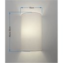 Ver imagem 3 de Arandela Meia Cana Vivare Md-2031 Cúpula em Tecido 30/18x16cm - Bivolt - Branco - 110V/220V