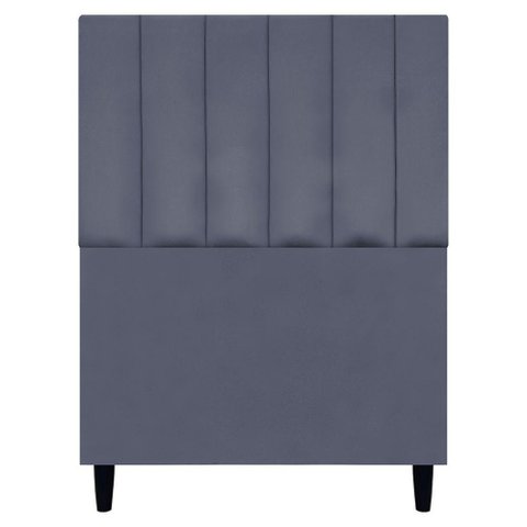 Cabeceira Decorativa Elen para Cama de Solteiro 90cm Suede Cinza, Suede