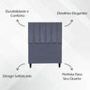 Ver imagem 4 de Cabeceira Decorativa Elen para Cama de Solteiro 90cm Suede Cinza, Suede
