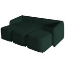 Ver imagem 6 de Sofá Cama Casal para Sala 336cm Polska K04 Veludo Verde - Mpozenato