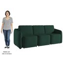 Ver imagem 5 de Sofá Cama Casal para Sala 336cm Polska K04 Veludo Verde - Mpozenato