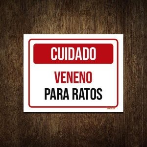 Placa Cuidado Veneno para Ratos 27x35