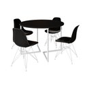 Ver imagem 6 de Mesa Industrial Jantar Redonda Preta 110cm Base V com 4 Cadeiras Eames Pretas Ferro Branco