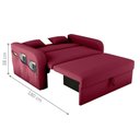 Ver imagem 3 de Sofá Cama Lívia 2 Lugares 140cm Vinho Veludo Baú Matrix
