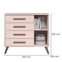 Ver imagem 5 de Jogo de Quarto Infantil Q Encanto Retrô com Cômoda e Berço Rosa - Qmovi
