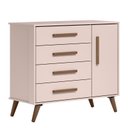 Ver imagem 3 de Jogo de Quarto Infantil Q Encanto Retrô com Cômoda e Berço Rosa - Qmovi