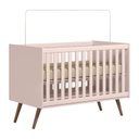 Ver imagem 4 de Jogo de Quarto Infantil Q Encanto Retrô com Cômoda e Berço Rosa - Qmovi