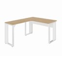 Ver imagem 2 de Escrivaninha em L 120 cm X 150 cm Home Office e Escritório Pés Metal F5 Office Cor:Macadâmia com