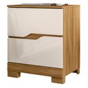 Ver imagem 1 de Mesa de Cabeceira 2 Gavetas 51 Cm Ares Freijo Off White Moval