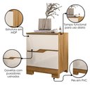 Ver imagem 4 de Mesa de Cabeceira 2 Gavetas 51 Cm Ares Freijo Off White Moval