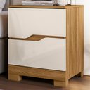 Ver imagem 2 de Mesa de Cabeceira 2 Gavetas 51 Cm Ares Freijo Off White Moval
