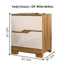 Ver imagem 3 de Mesa de Cabeceira 2 Gavetas 51 Cm Ares Freijo Off White Moval