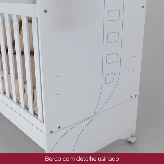 BERÇO PÃO DE MEL MINI CAMA 3 EM 1 BRANCO - 4