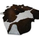 Ver imagem 2 de Tapete Sala Couro Natural Pele Do Boi Holandes Tricolor M