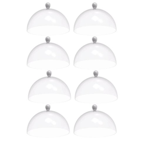 Conjunto 8 Cúpulas 25cm Brancas Porta Bolo Tortas Doces Padaria Café Bubble Crippa