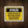 Placa Atenção Portão Só Deverá Ser Aberto Visitante 27x35 - 1