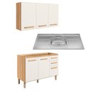 Ver imagem 4 de Conjunto de Cozinha Intenza 120cm com Aéreo e Balcão com Pia Freijó Off White Nicioli Ghelplus